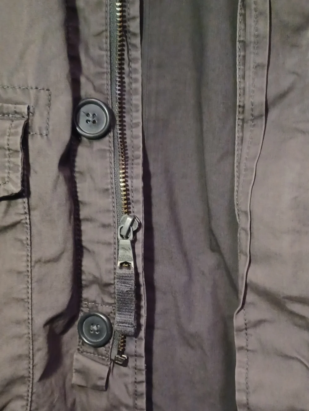 Banana Republic Charcoal Gray Utility Jacket. Zipper or Button. Size M.
